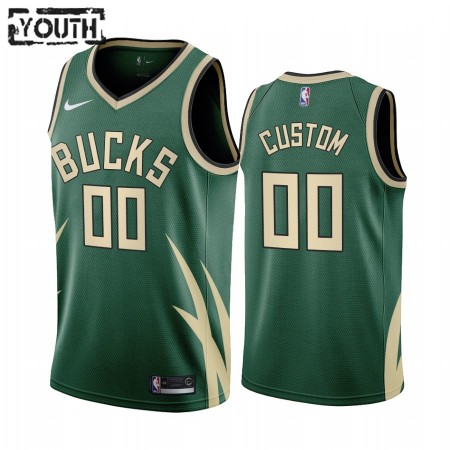 Maillot Basket Enfant Milwaukee Bucks Personnalisé 2020-21 Earned Edition Swingman